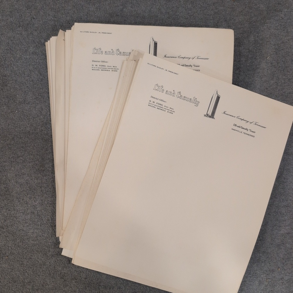 Vtg Life & Casualty Insurance Co Tennessee Letterhead Macon GA Stationery 150+ - Picture 3 of 3